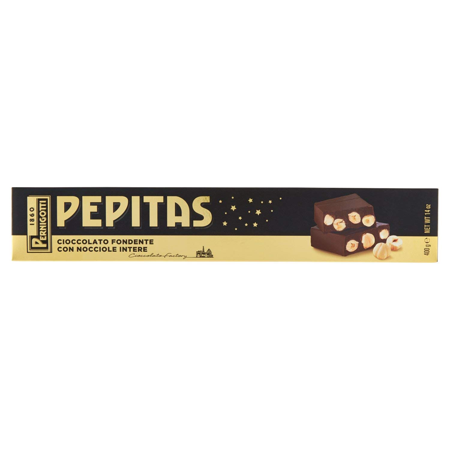 pernigotti-torrone-pepitas-fondente-con-nocciole-intere-400-gr image 1