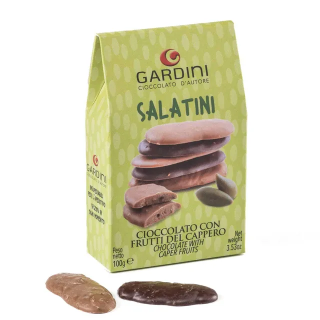 gardini-salatini-frutti-del-cappero-linguette-fondente-e-latte image 1