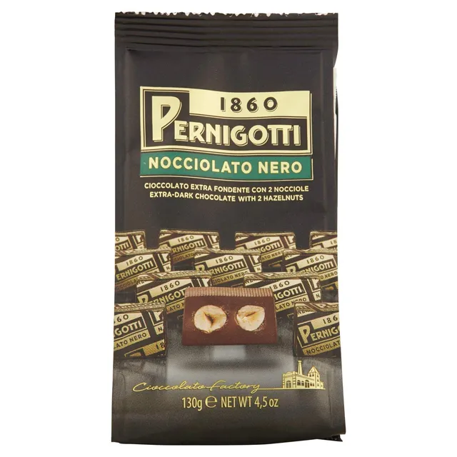 pernigotti-nocciolato-nero-praline-fondente-extra-con-2-nocciole-intere-130-gr image 1