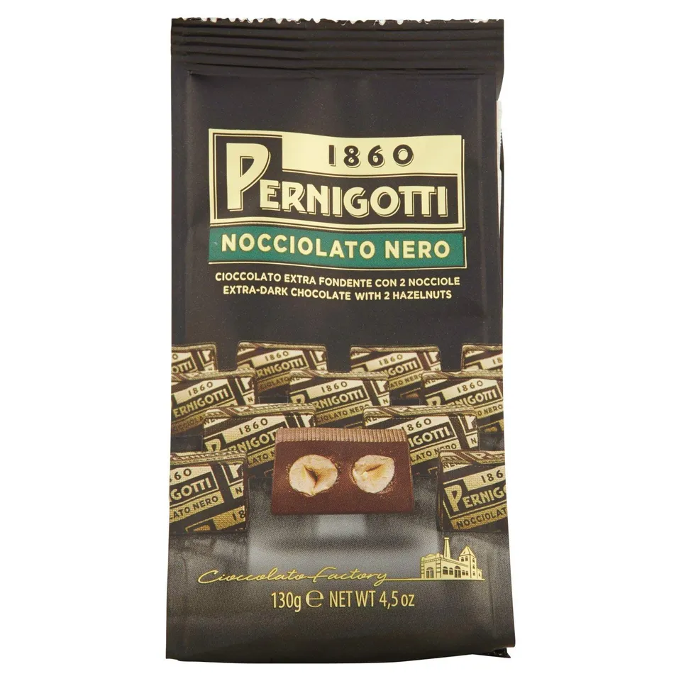 pernigotti-nocciolato-nero-praline-fondente-extra-con-2-nocciole-intere-130-gr image 1