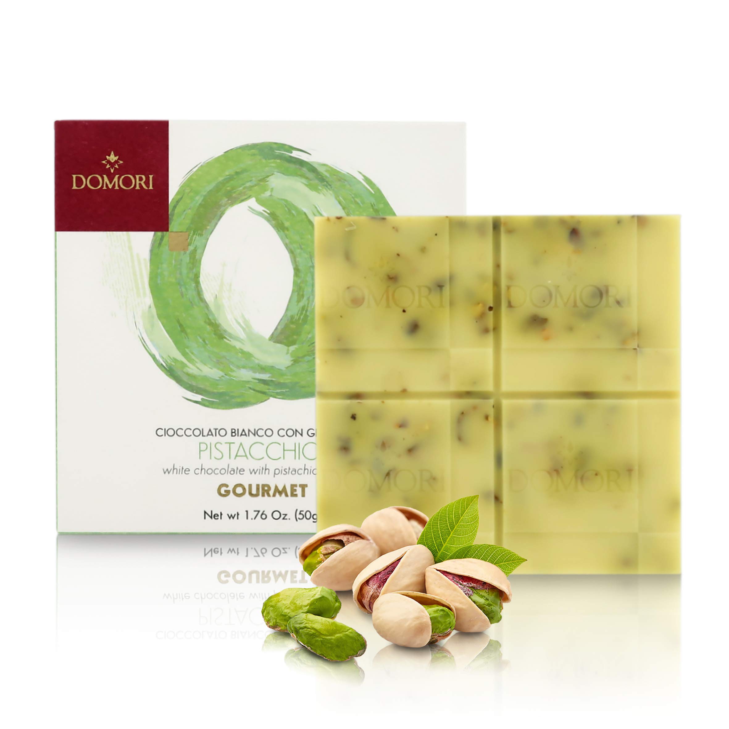 domori-tavoletta-cioccolato-bianco-con-granella-di-pistacchio-salato-gourmet-50- image 1
