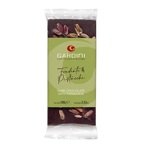 gardini-tavoletta-cioccolato-extra-fondente-62-con-pistacchi-di-sicilia image 1