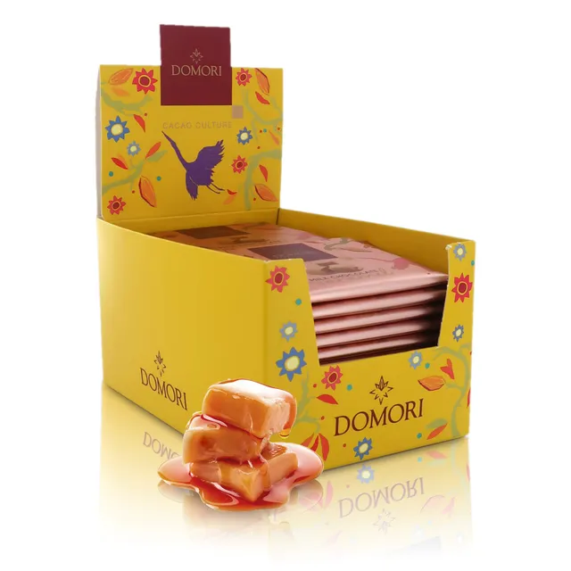 domori-tavoletta-cioccolato-al-latte-e-caramello-24x25g image 1
