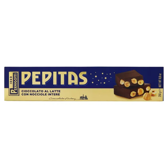 pernigotti-pepitas-torrone-al-cioccolato-fondente-con-nocciole-intere-250-g image 1