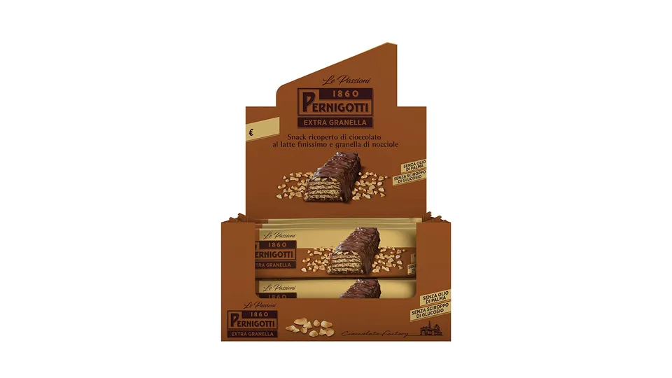 pernigotti-snack-extra-granella-wafer-ricoperto-cioccolato-al-latte-20-x-32-gr image 1