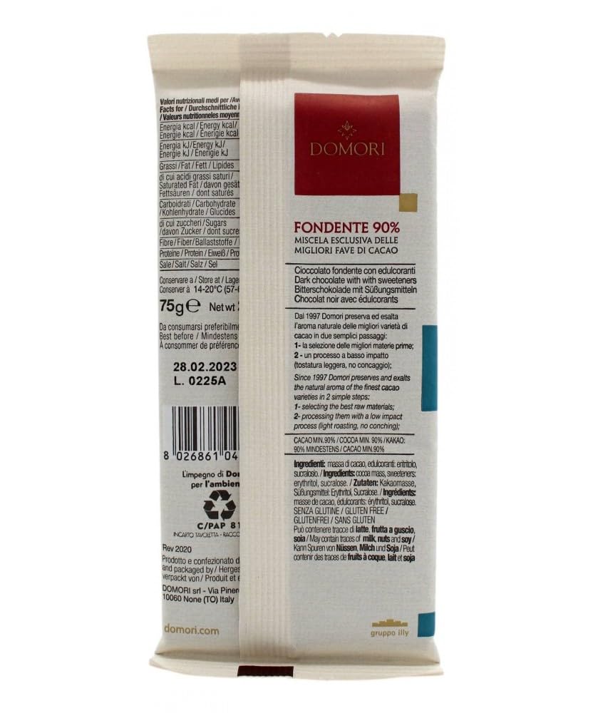 domori-tavoletta-cioccolato-fondente-90-senza-zucchero-75-g image 2