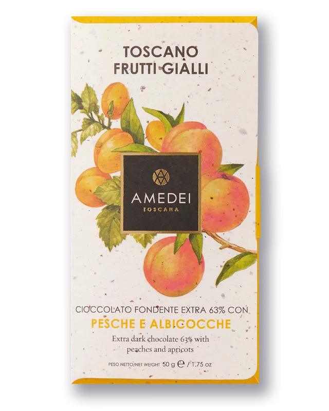 amedei-toscano-frutti-gialli-fondente-63-con-pesca-e-albicocca image 1