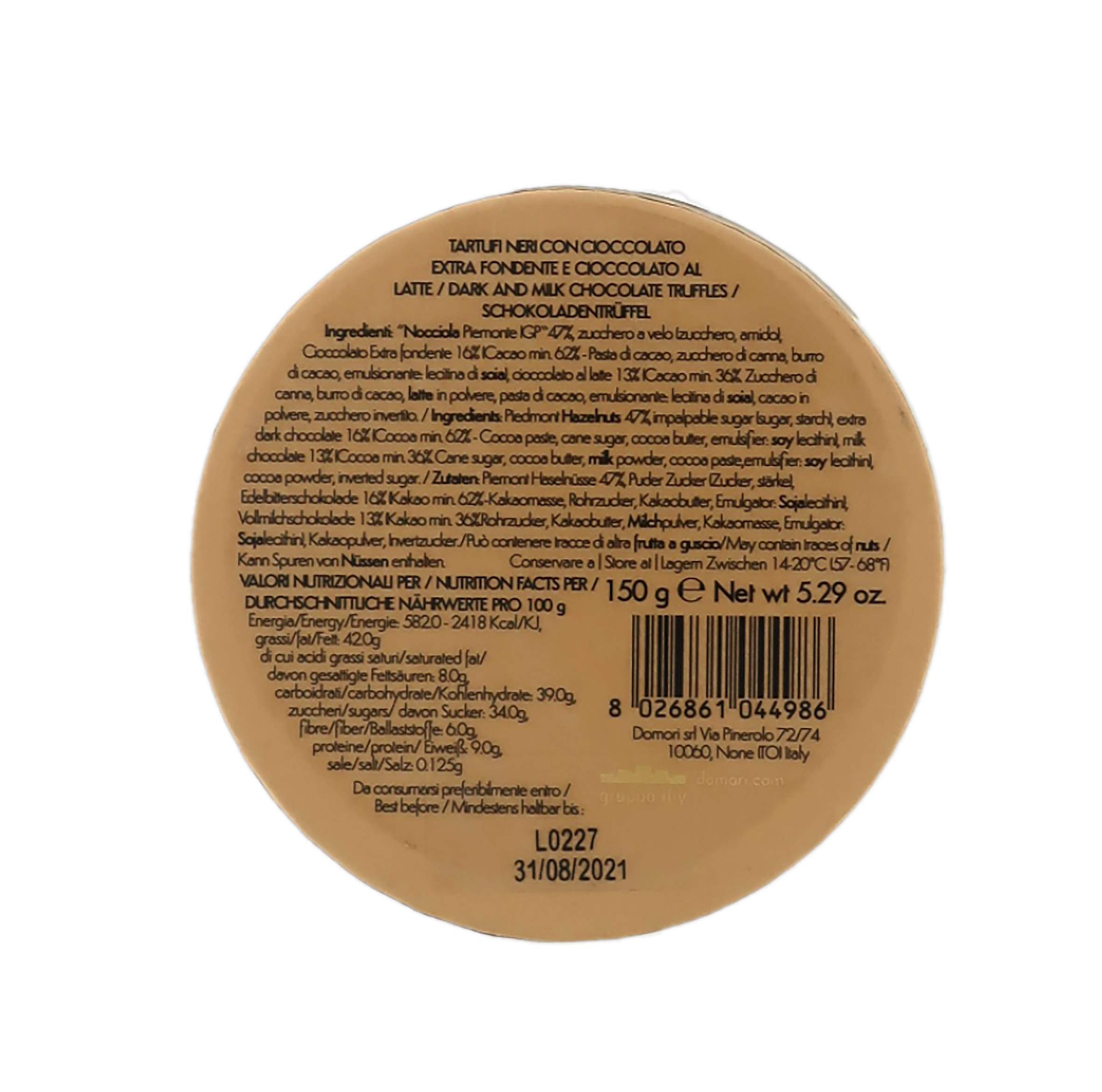 domori-tartufi-neri-cofanetto-cilindrico-150g image 4