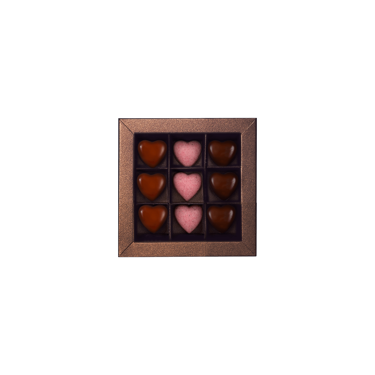 amedei-confezione-9-cuori-di-cioccolato-latte-fondente-e-rosa image 2