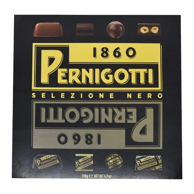 pernigotti-selezione-nero-scatola-regalo-gianduia-fondente-12-x-198g image 1
