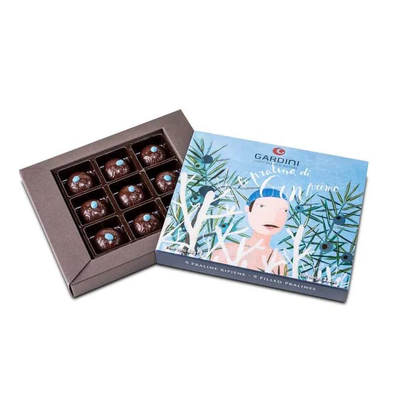 gardini-praline-gin-primo-praline-di-cioccolato-ripiene-confezione-9-pezzi image 1
