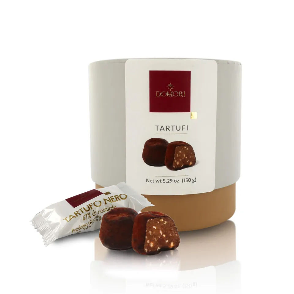 domori-tartufi-neri-cofanetto-cilindrico-150g image 1
