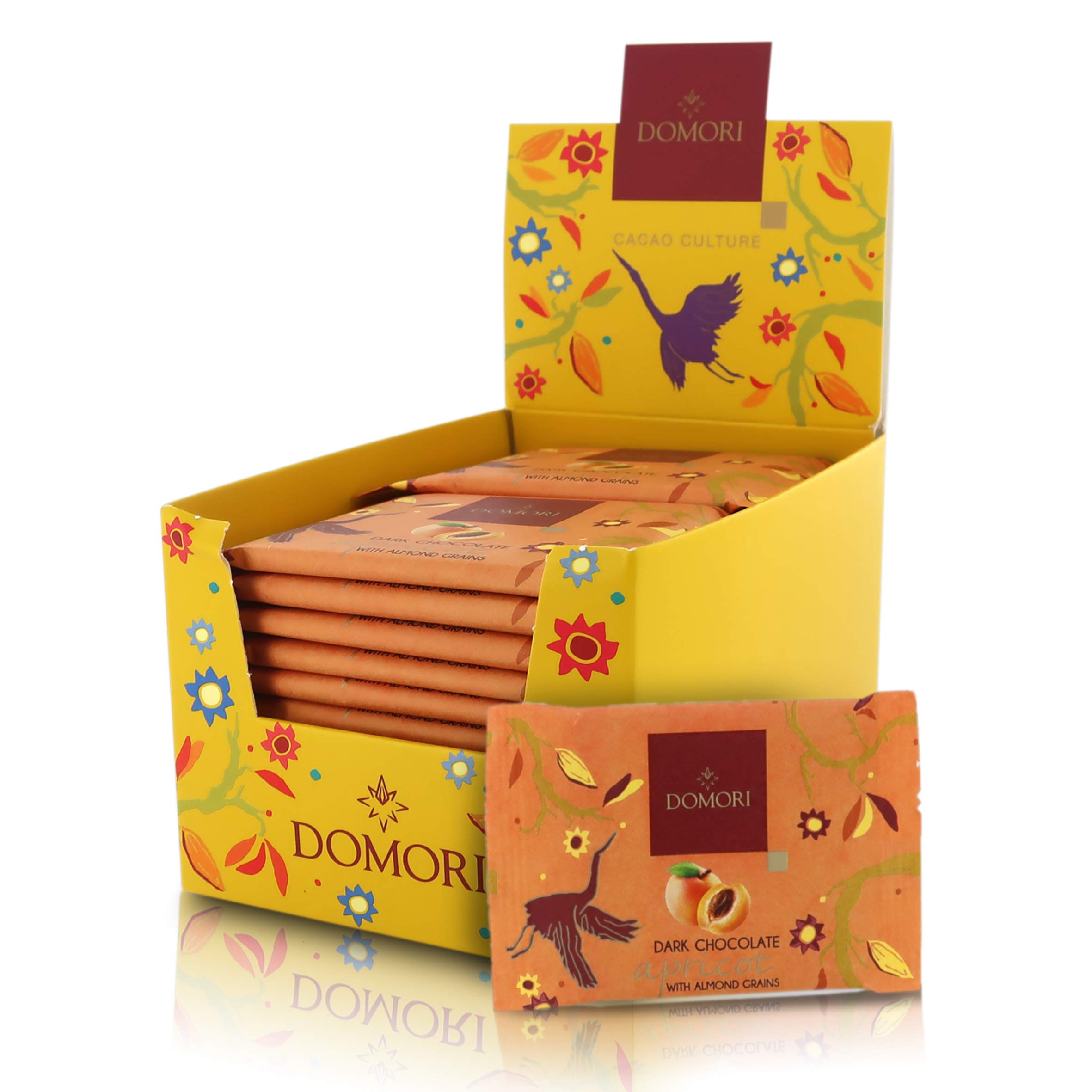 domori-tavolette-fondente-con-albicocca-e-mandorle-24x25g-600g image 1