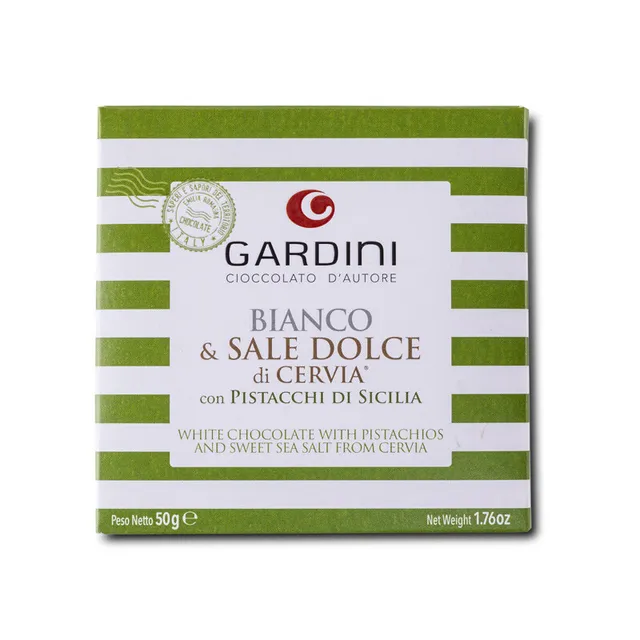 gardini-tavoletta-al-sale-dolce-di-cervia-cioccolato-bianco-con-pistacchi-di-sic image 1