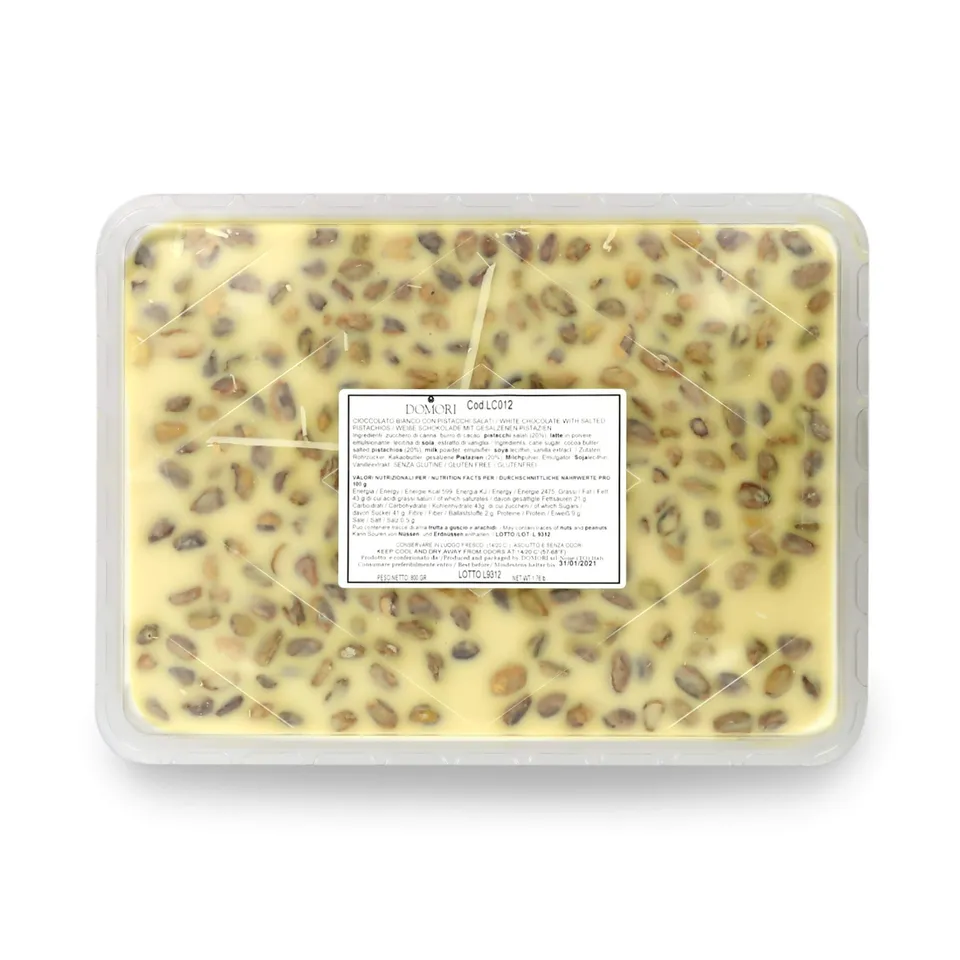 domori-foglio-cioccolato-bianco-con-pistacchi-tostati-salati-formato-grande-800g image 1