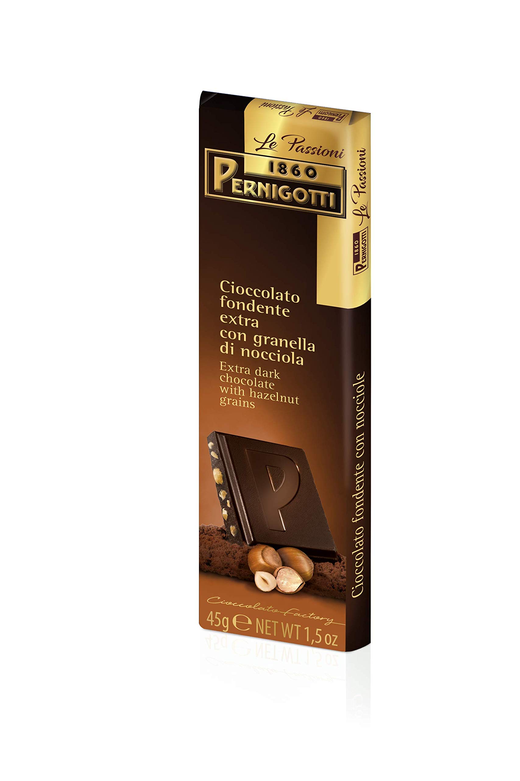 pernigotti-barretta-cioccolato-extra-fondente-granella-nocciola-24-x-45-g image 1